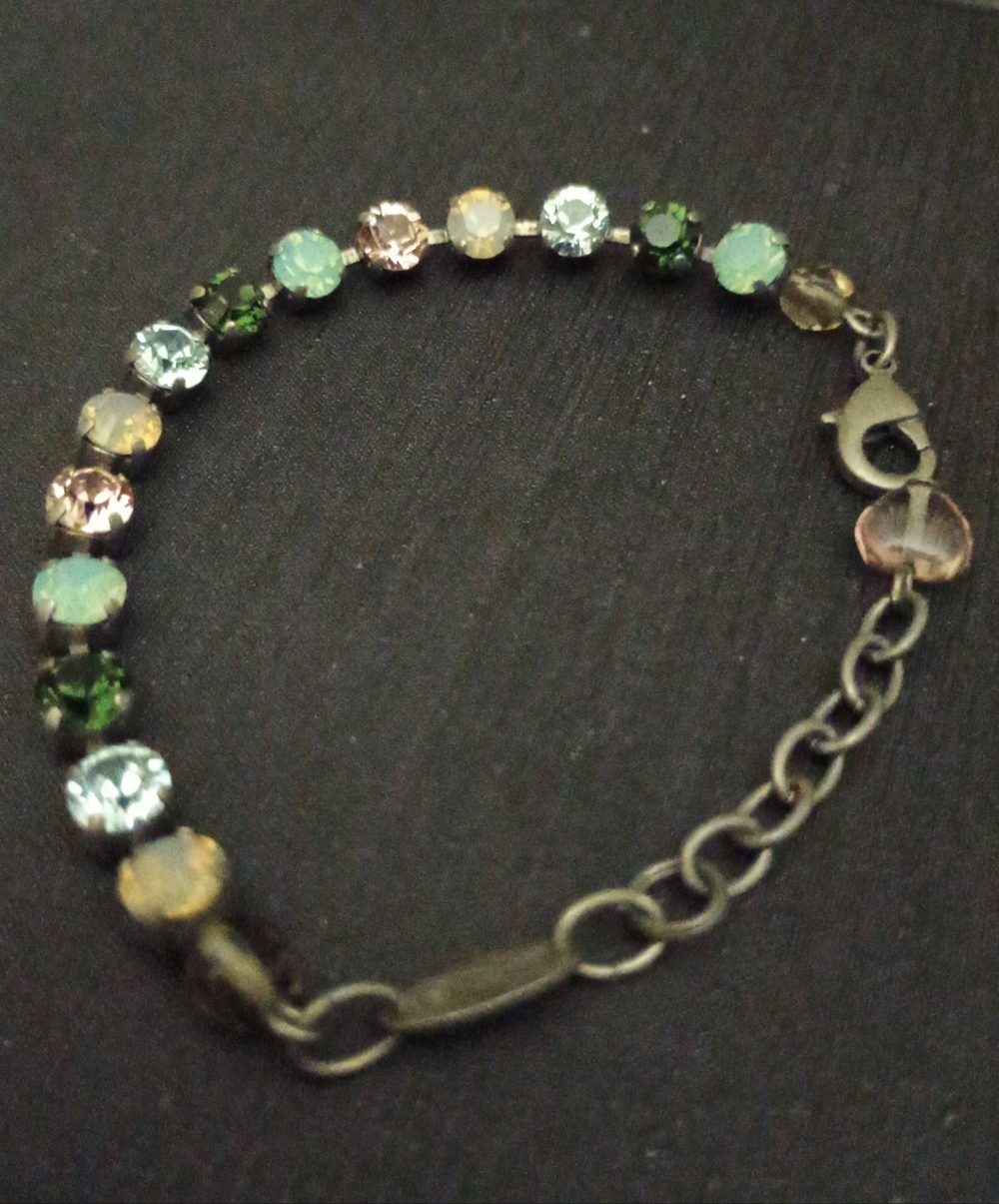Delicate Multi-Color Crystal Tennis Bracelet - Women Jewelry Vintage By Sabika